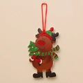Weihnachts-Rentier-Anhänger mit roter Paillettenmütze und grünem Baum für Deko - XG-13 Rentier mit Schal