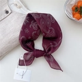 Deep burgundy paisley scarf made of soft linen blend with a delicate printed pattern - Burgundy Dot Paisley