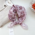 Elegant light purple floral scarf with red leaf patterns and soft silk texture - Leaf Pattern Check Pink