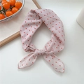 Fascia per capelli vintage in cotone e lino rosa con motivi a piccoli triangoli rossi - 03 Triangolo Rosso