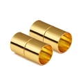 Polished gold cylindrical magnetic jewelry clasps for DIY necklace and bracelet making - 3mm / Gold