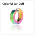 Punk-Ohrclip aus Titanstahl in Regenbogenfarben, ohne Piercing für einen Unisex-Stil - Bunt