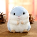 Cute round hamster plush keychain in blue and white color scheme soft doll pendant - Blue