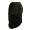 Schwarze Fleece-Windschutzhaube für Damen und Herren mit Kordelzug für den Winter - Schwarz