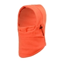 Winter thermal fleece balaclava in bright orange with adjustable black drawstrings - Orange