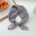 Light purple floral cotton scarf with blue flower pattern in a soft tied arrangement - 13 Floral Dots Nude