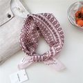 Pink and red cashew pattern cotton linen square scarf with geometric leaf prints - Tribal Leaf Pink