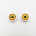 Pair of 20mm round golden iris doll eyes for DIY crafts and BJD doll customization - Yellow
