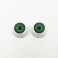 Macro detail of 20mm green round plastic toy eyeballs for DIY craft accessories - Green