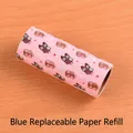 Pink owl pattern adhesive lint roller refill roll on a light wood background - Refill - Pink Owl