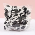 Lot de mini pinces en bois blanc avec cœurs noirs décoratifs en emballage transparent - Noir