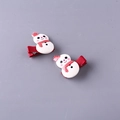 Fermagli natalizi a forma di pupazzo di neve per bambini con cappelli a righe rosse - Pupazzo di neve