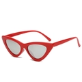 Vintage cat eye sunglasses in vibrant bright red frames with dark grey lenses - Red Frame Silver Lens