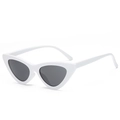 Retro cat-eye sunglasses with glossy white frame and dark grey lenses for women - White Frame Dark Grey Lens