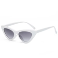 Retro cat-eye sunglasses with white frame and grey gradient lenses in a side view - White Frame Gradient Grey