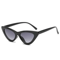 Occhiali da sole cat-eye retrò neri con montatura triangolare stretta e lenti scure - Montatura Nera Grigio Sfumato