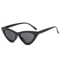 Occhiali da sole retrò cat eye con montatura nera lucida e lenti scure protettive UV - Montatura Nera Lenti Grigio Nero