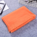 Thick autumn winter cashmere-like scarf in bright orange with elegant fringe detail - Orange