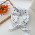Polka dot cotton linen hair scarf in white and black with be keen on label - 55*55CM / White Polka Dot