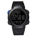 Digital sport watch for men with black LED screen and blue function buttons - 9001F Blue