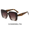 Square tortoiseshell sunglasses with gradient tea lenses and stylish wide frame design - Tortoiseshell Frame Gradient Tea Lenses (C2)