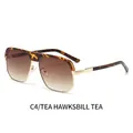 Occhiali da sole aviator alla moda con doppio ponte, montatura tartarugata e oro - Montatura Tartarugata Tè Lenti Tè Sfumato