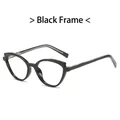 Montatura per occhiali cat-eye nera in TR90 con filtro anti-luce blu e finitura lucida - Montatura Nera