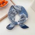 04 Cotton-Small Paisley Navy Border