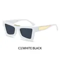 Lunettes de soleil œil-de-chat monture blanche, verres gris et détails dorés - Monture Blanche Verres Gris Foncé