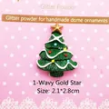 Charme de sapin de Noël en résine verte avec pois colorés et étoile dorée pour DIY - 1-Étoile d'or à pois vagues