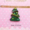 Charm sapin de Noël en résine verte avec rayures colorées et étoile jaune, taille 2x2,7cm - 5-Rayures colorées