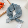 Navy blue paisley print cotton silk scarf for women featuring premium woven texture - Plaid Paisley Light Blue