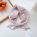 Pink polka dot cotton linen neck scarf and hair band with elegant be keen on label - Gradient Polka Dot Pink