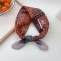 Burnt orange paisley print small silk scarf with retro ethnic pattern on white background - Cotton Feather Paisley Orange