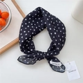Polka dot silk scarf in classic black and white with a lightweight chiffon texture - Pebble Pattern Black