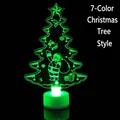 Luminous 3D acrylic Christmas tree night light with colorful LED effects and base - Acrylic Christmas Tree
