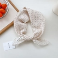 Beige cotton linen silk scarf with black polka dots and paper tag for summer wear - Star Dot Beige