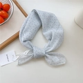 Light blue polka dot cotton-linen neck scarf with tied knot and premium brand tag - Star Dot Blue