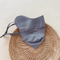 Detailed view of breathable V-shaped sun protection face mask in morandi dark grey - One Size / Dark Gray