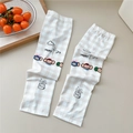 Close-up of cute cartoon monkey and checkered pattern on ice silk sun sleeves - 07 Plaid Bread Monkey