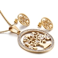 Set di gioielli albero della vita in acciaio inossidabile dorato con collana e orecchini - Oro (KS86152-K)