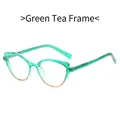 Occhiali anti luce blu cat eye con montatura TR90 sfumata verde tè e rosa - Montatura Tè Verde