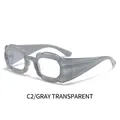Gafas Y2K con montura gruesa gris transparente y lentes transparentes - Montura Gris Lentes Transparentes