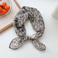 Floral cotton scarf with red roses, lace edges, and a pastoral style for women - Pink Rose