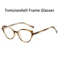 Fashionable TR90 cat-eye blue light blocking glasses frame in stylish tortoise-shell finish - Tortoise Frame