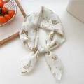 Lightweight white silk scarf featuring elegant vintage bronze butterfly prints - White Bronze Butterfly (01 Specimen Butterfly)
