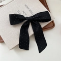 Elegante nastro in seta nera a pois bianchi per capelli o decorazione borsa - Polka Dot Nero