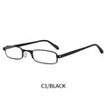Elegantes gafas de lectura para mujer con montura rectangular de metal negro ligero - 100 / Marco Negro