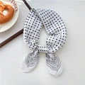 Polka dot and paisley pattern square silk scarf in black and white finish - 09SR-Small Dot Lace Cream