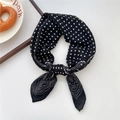 Polka dot and paisley pattern scarf in black and white silk-like fabric variant - 10SR-Small Dot Lace Black